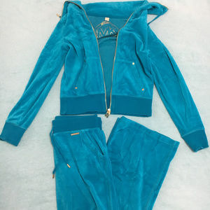 Michael Kors Blue Velour Two Piece Tracksuit